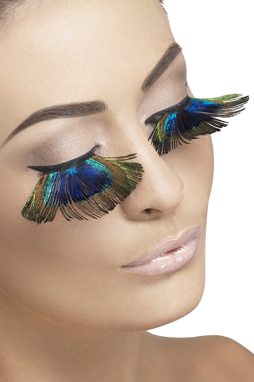 Smiffys Eyelashes Peacock Feathers Contains Glue