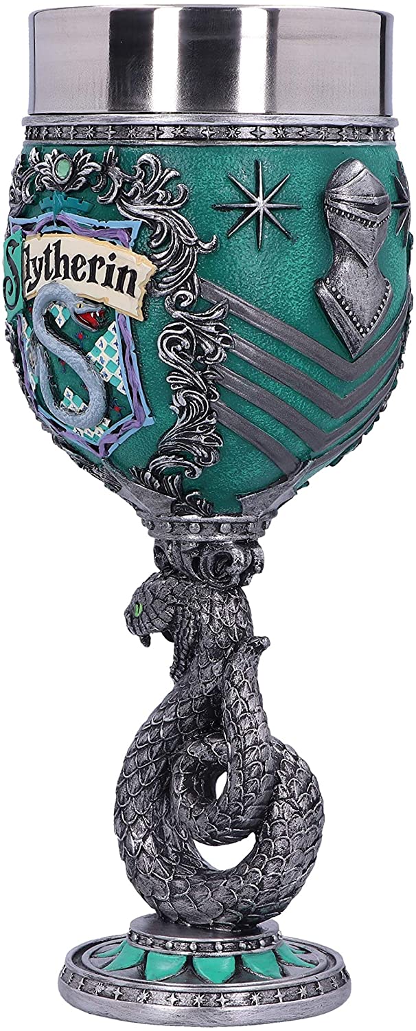Nemesis Now Harry Potter Slytherin Hogwarts House Sammelkelch, Grün Silber, 19,5 cm