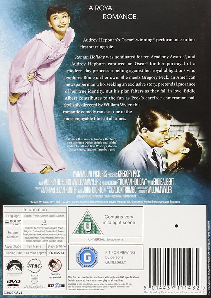 Roman Holiday (Special Edition) [DVD] [1953]