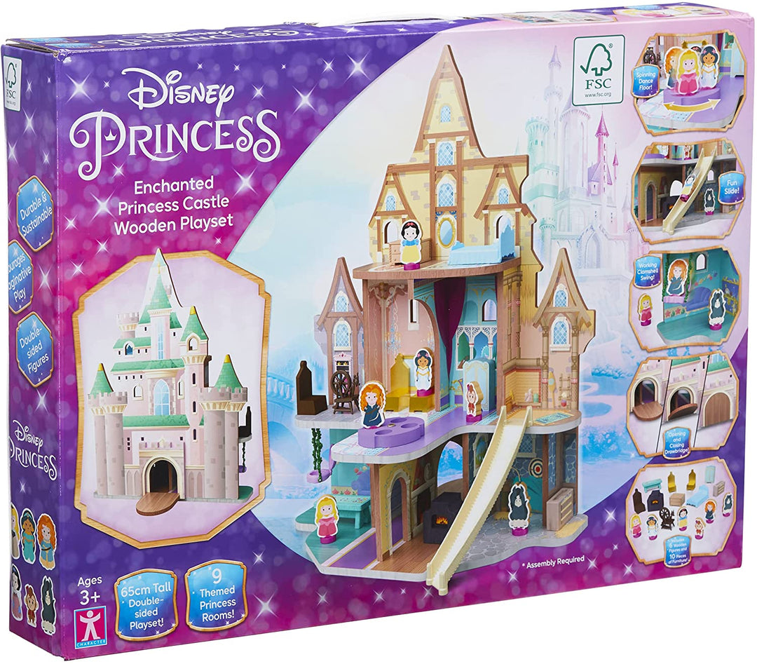 Disney Princess ENCHANTED PRINCESS CASTLE WOODEN PLAYSET, Red, 07340