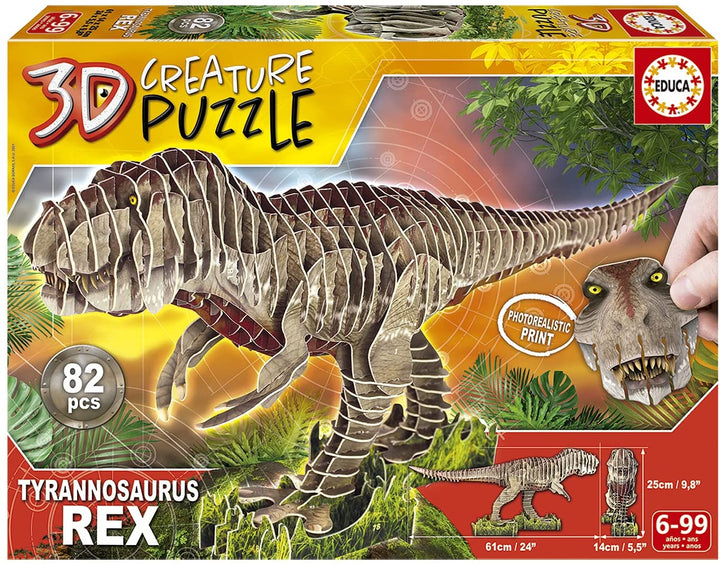 Educa T-Rex-Kreatur: Bauen Sie Ihren eigenen Dinosaurier zusammen. 3D-Puzzle für Kinder ab 5 Jahren. 19
