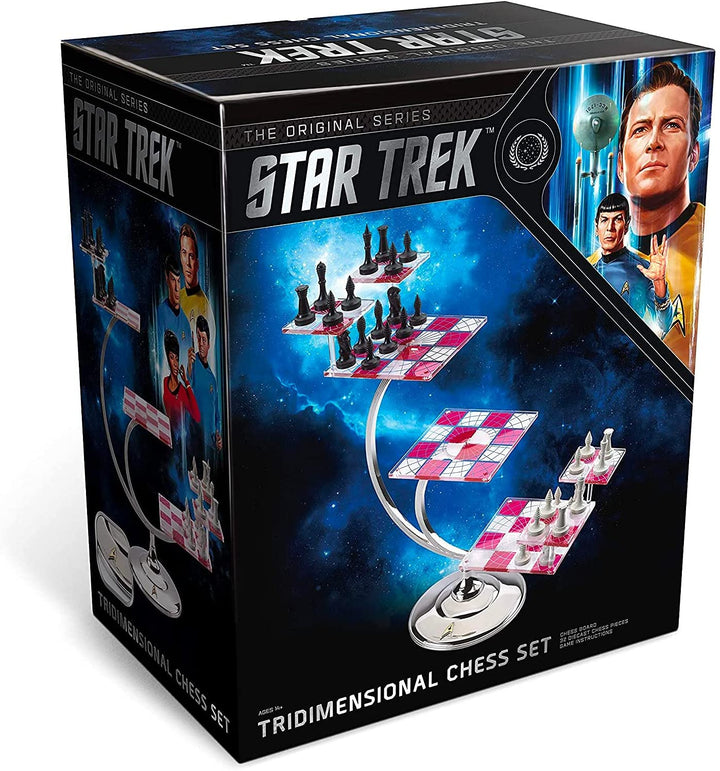 The Noble Collection Star Trek Dreidimensionales Schachspiel – 32 hochdetaillierte Schachfiguren aus Kunststoff – Offiziell lizenzierte Star Trek TV-Show-Spielgeschenke