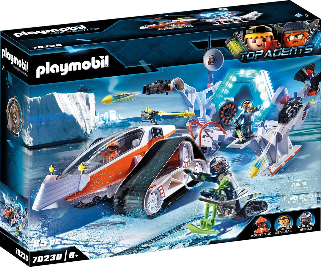 Playmobil 70230 Top Agents V Spy Team Command Trineo, con efectos de luz y sonido, para niños a partir de 6 años