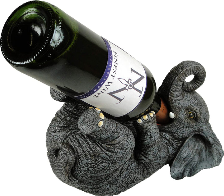 Nemesis Now EXA80004 Guzzlers Elephant Wine Bottle Holder 21cm Grey