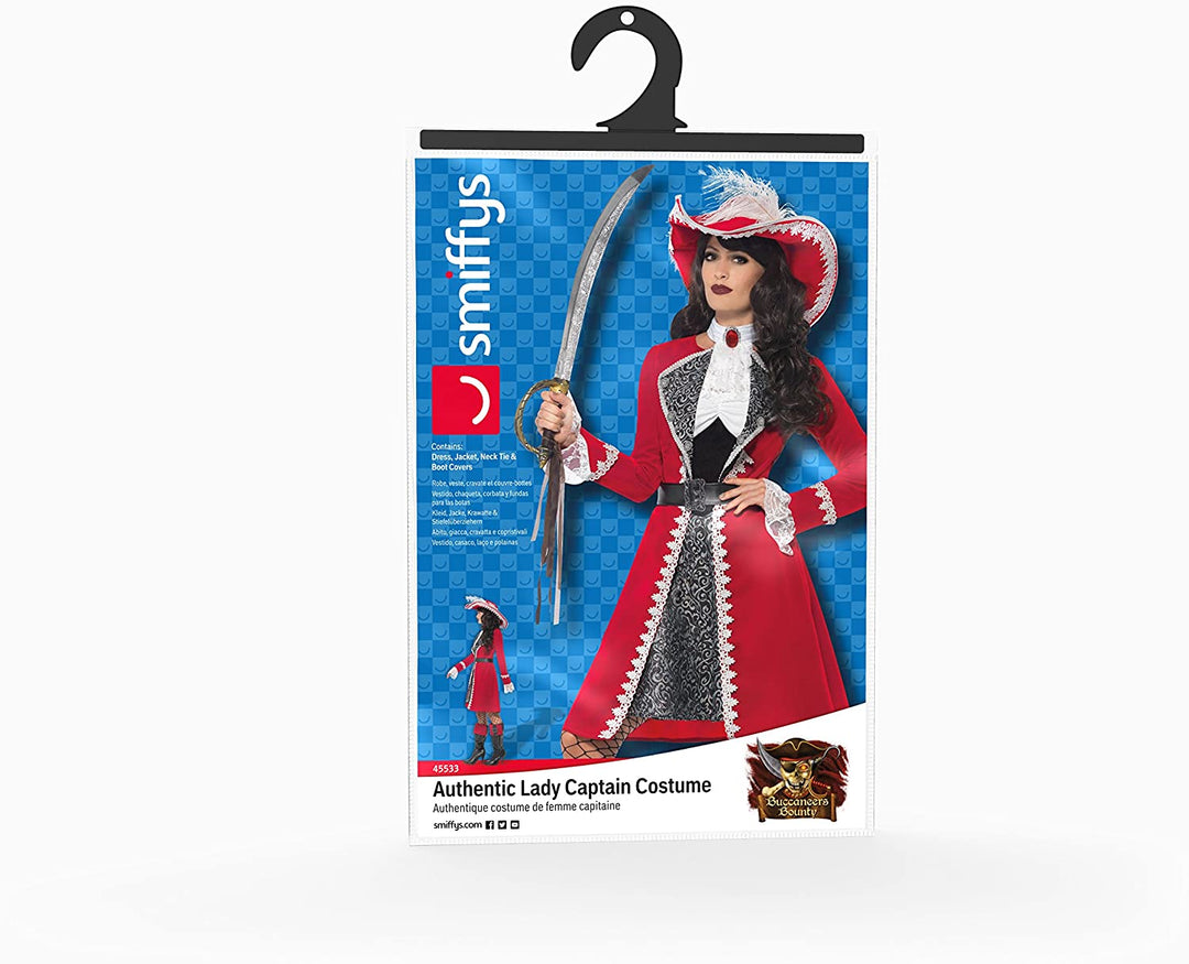Smiffys Deluxe Authentisches Damen-Kapitän-Kostüm L – UK-Größe 16–18