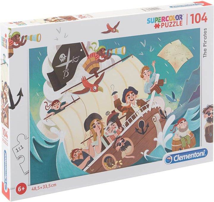 Clementoni - 27278 - Supercolor Puzzle - Pirates - 104 pieces - Made in Italy - jigsaw puzzle children age 6+