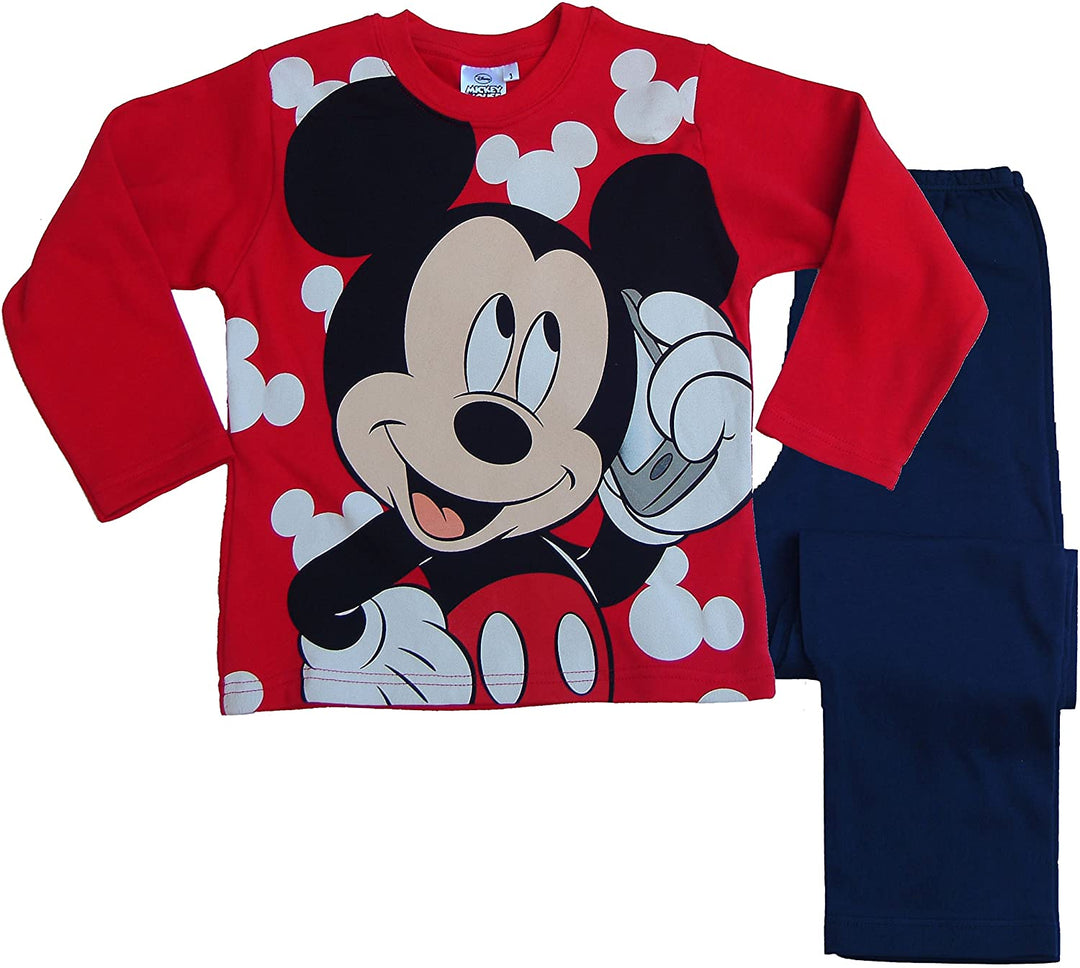 Disney Boys' Pijama Mickey Pajamas, Multi (Rojo/Marino), 4
