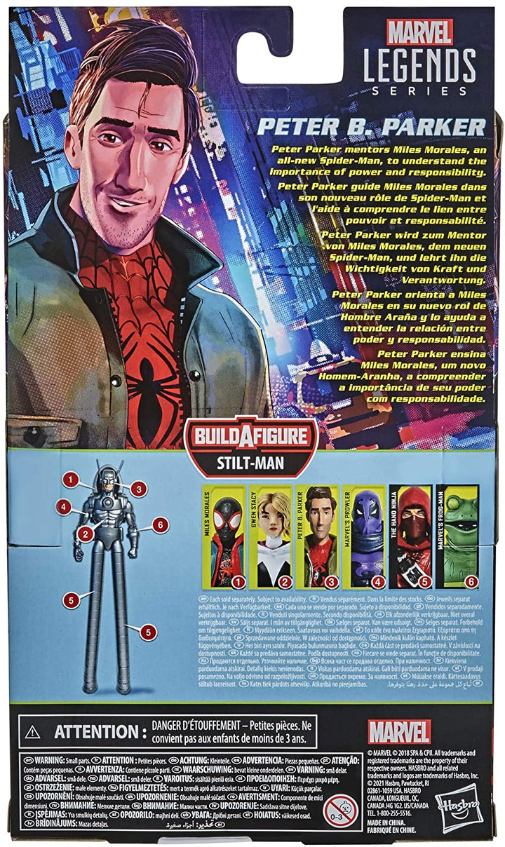 Hasbro Marvel Legends Series Spider-Man: Into the Spider-Verse Peter B. Parker, 15 cm große Actionfigur zum Sammeln, Spielzeug für Kinder ab 4 Jahren