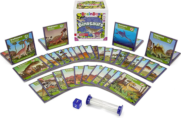 BrainBox Dinosaurs (2022) | Card Game | Ages 6+ | 1+ Players | 10+ Minutes Playing Time