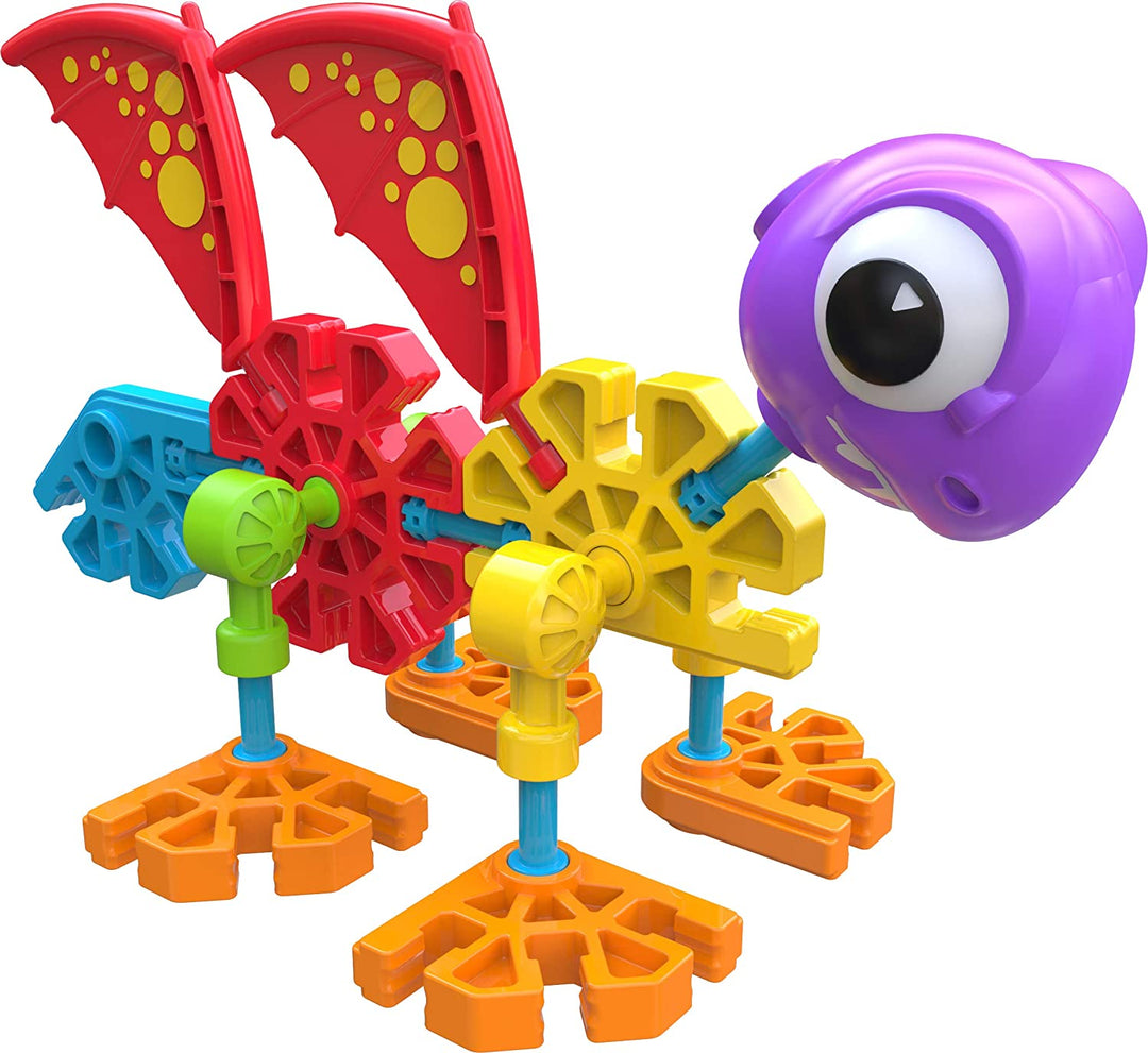 Kid K'NEX 85611 30 Modell Dino Dudes Bauset, Kinder-Bastelset mit 100 Teilen, Lernspielzeug für Kinder, lustiges und farbenfrohes Bauspielzeug für Jungen und Mädchen, Konstruktionsspielzeug für Kinder ab 3 Jahren