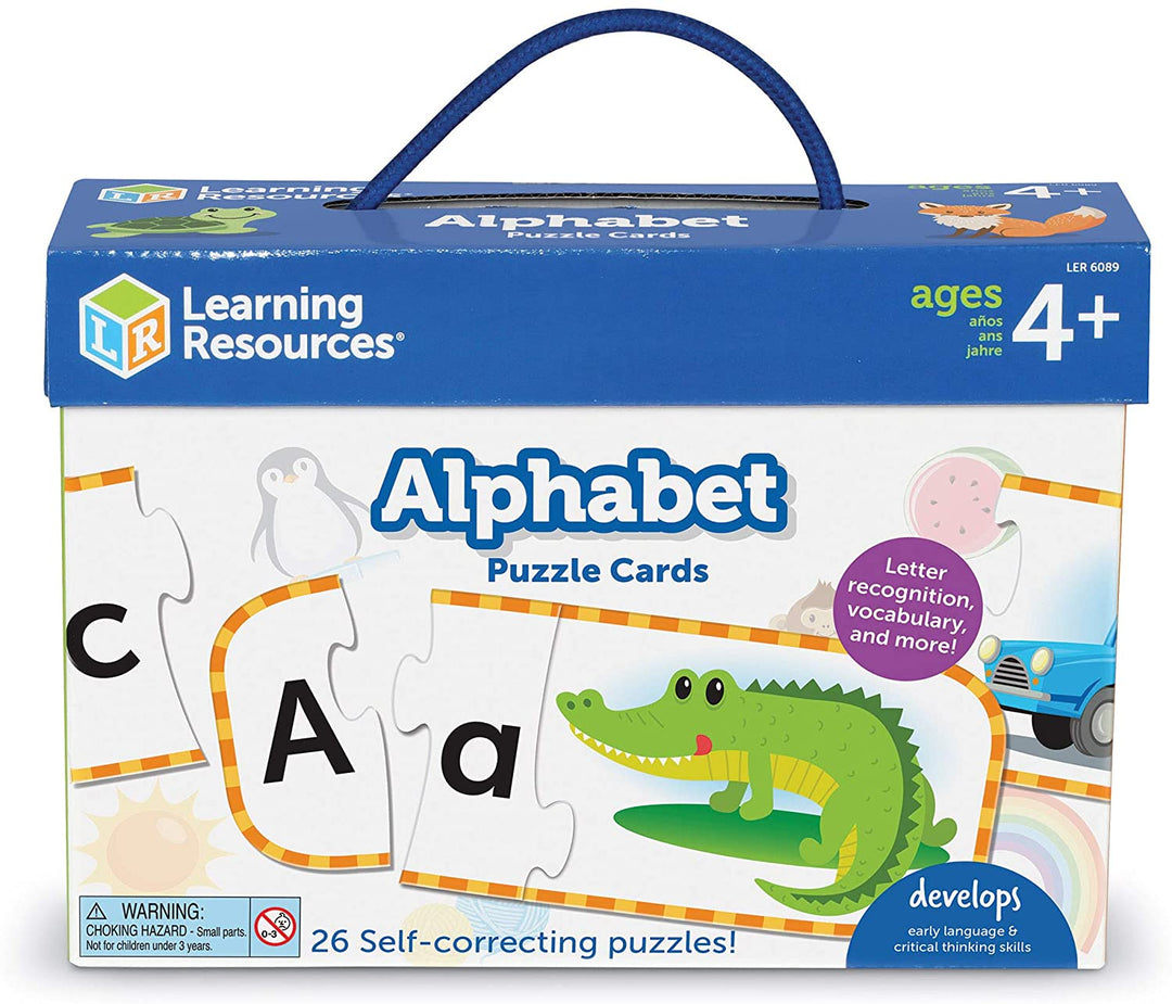 Recursos de aprendizaje LER6089 Tarjetas del alfabeto, preparación preescolar, autocorrección