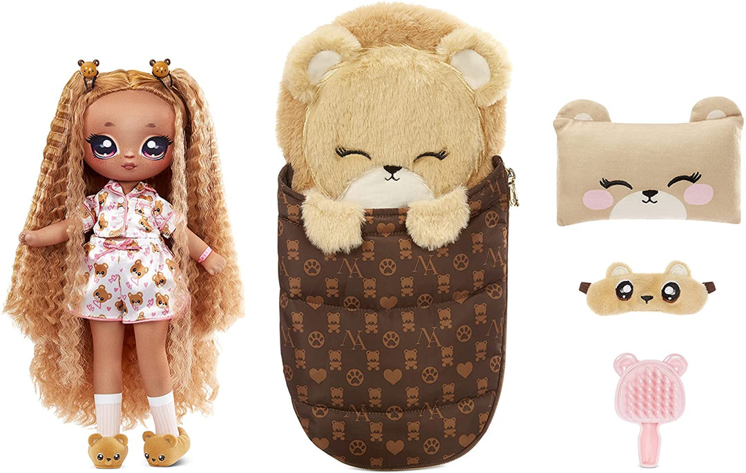Na Na Na Surprise 577416EUC Teens Slumber Party Fashion Lara Vonn-Toy for Kids, Collectable-27cm Soft Fabric Doll, Teddy Bear Inspired with Brunette Hair