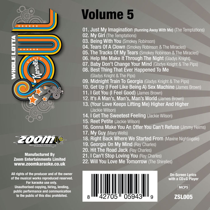 Zoom Karaoke – Zoom Karaoke CD+G – Whole Lotta Soul And Motown – Band 5 [Kartenetui] [Audio-CD]