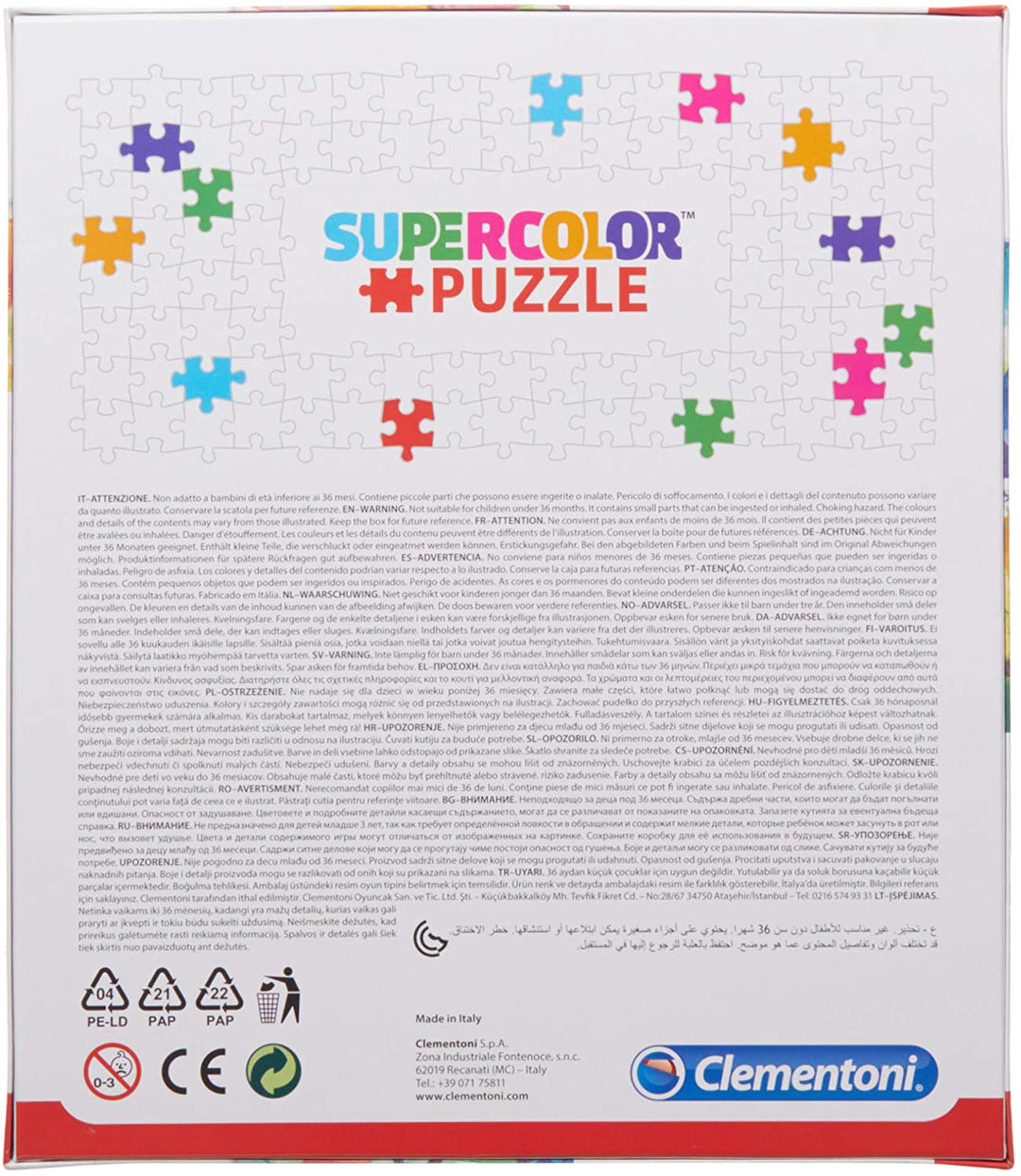 Clementoni – 24755 – Supercolor-Puzzle für Kinder – Dinosaurier – 2 x 20 Teile