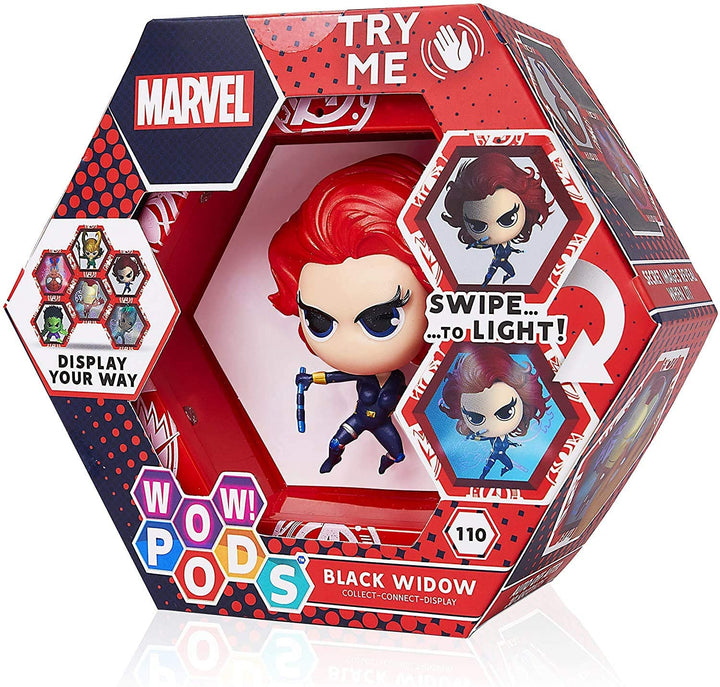 WOW! PODS Avengers Collection - Black Widow | Superhero Light-Up Bobble-Head Figure | Official Marvel Toys, Collectables & Gifts