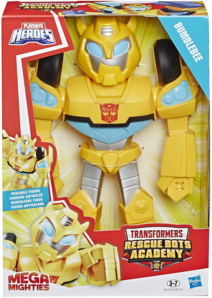 Playskool Heroes Transformers Rescue Bots Academy Mega Mighties Bumblebee Collectible 10-Inch Robot Action Figure, Toys for Kids Ages 3 and Up