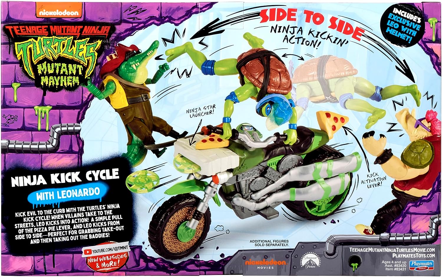 Teenage Mutant Ninja Turtles Ninja Kick Cycle with Exclusive Leonardo Figure - Action Playset, 4+ Years 2