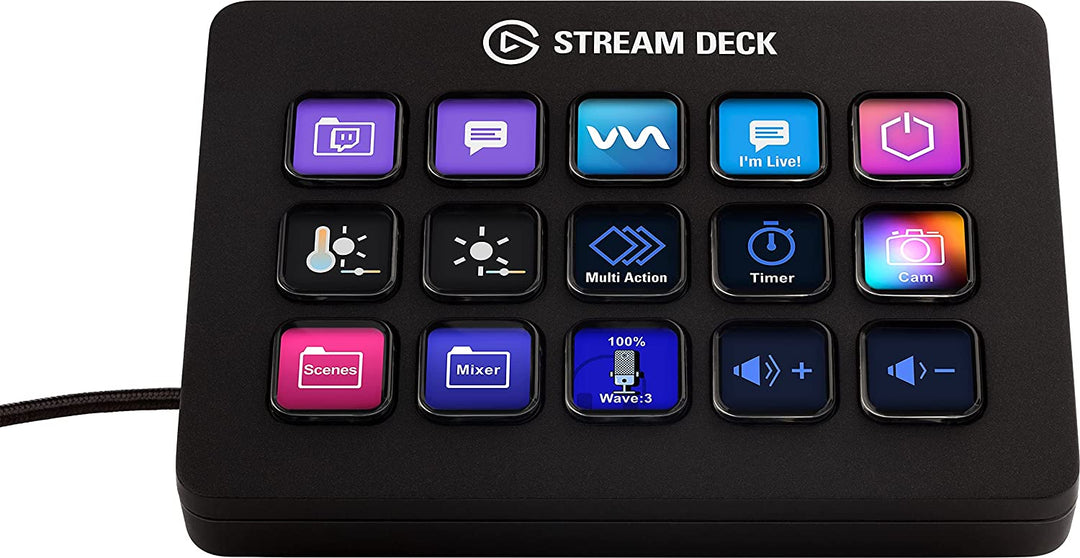 Elgato Stream Deck MK.2 – Studio-Controller, 15 Makrotasten, löst Aktionen in Apps und Software wie OBS, Twitch, YouTube und mehr aus, funktioniert mit Mac und PC