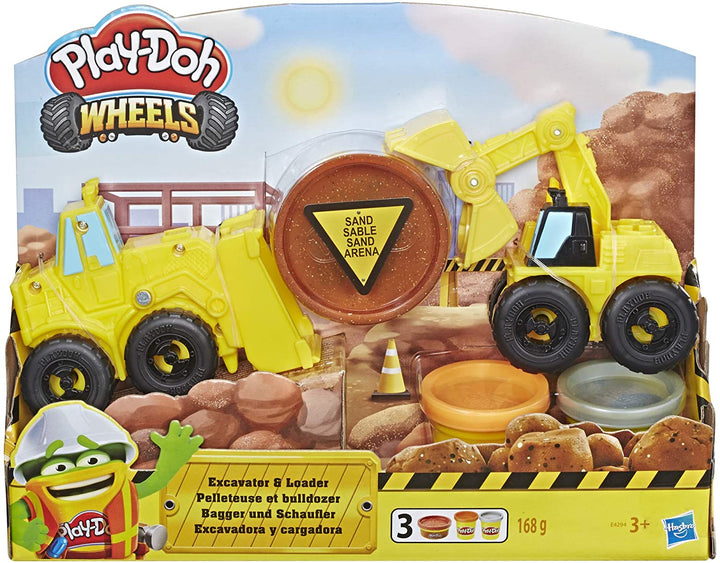 Play Doh  Wheels Excavator and Loader Toy Construction Trucks