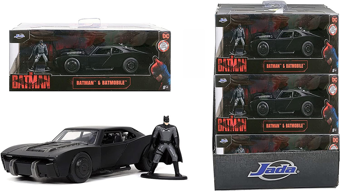 Jada 253213008 DAS Batman Batmobil mit Figur 1:32 in CDU, Schwarz/Weiß