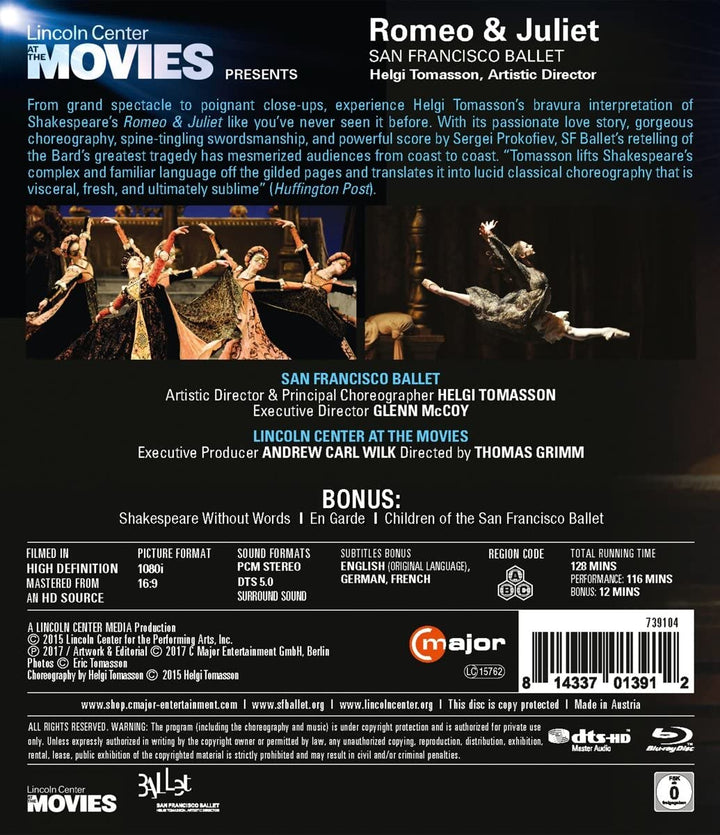 Prokofiev: Romeo & Juliet [Maria Kochetkova; Davit Karapetyan; San Francisco Ballet] [C Major Entertainment: 739104] [2017] [Blu-ray]