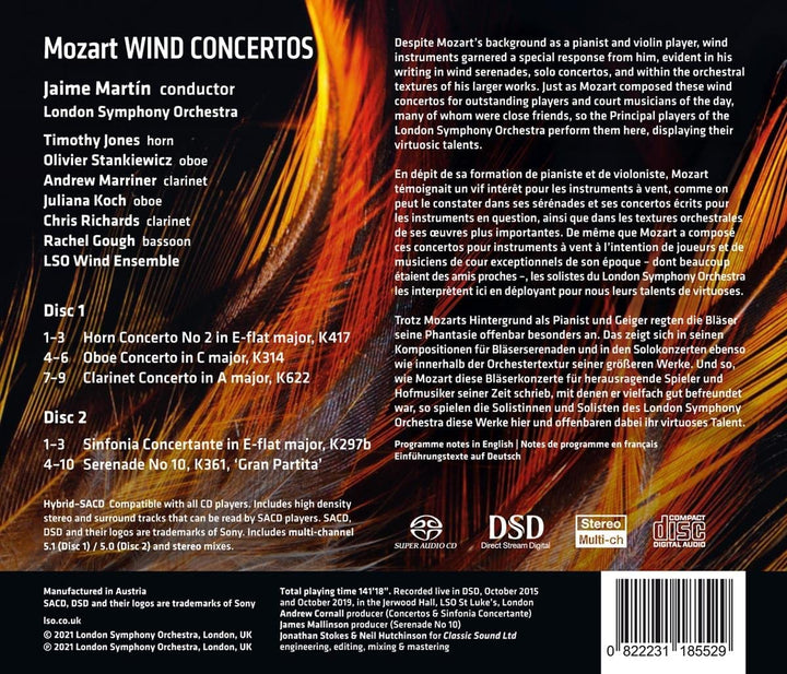 London Symphony Orchestra - Mozart: Blaskonzerte [Audio-CD]