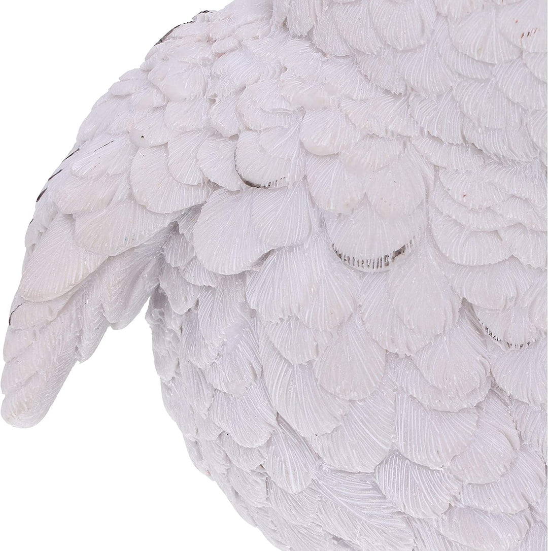Nemesis Now Feathers niedliche runde Schneeeulen-Figur, weiß, 12,5 cm (U5473T1)