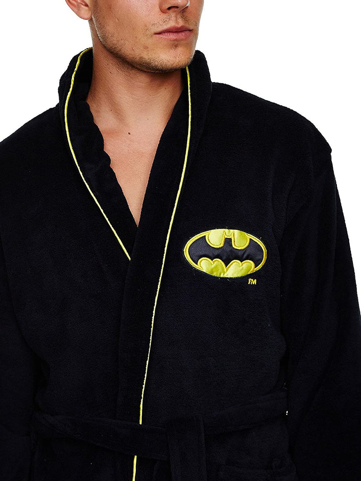 Classic Batman (DC Comics) Unisex Fleece Dressing Gown Bathrobe Black One Size