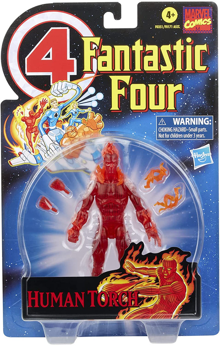 Hasbro Marvel Legends Series Retro Fantastic Four The Human Torch 6-Zoll-Action