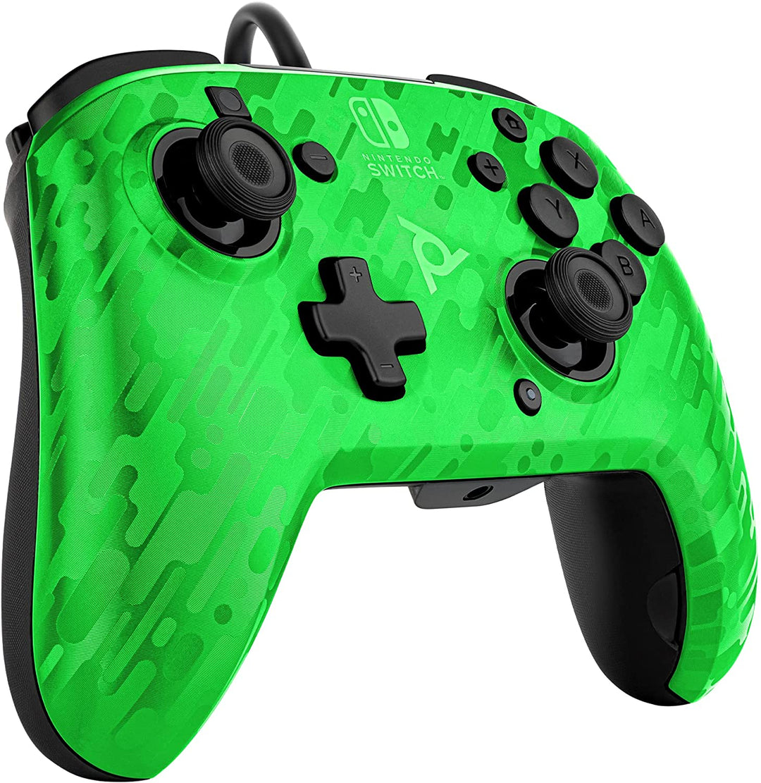 Pdp Controller Faceoff Deluxe + Audio Wired Switch Camo Green