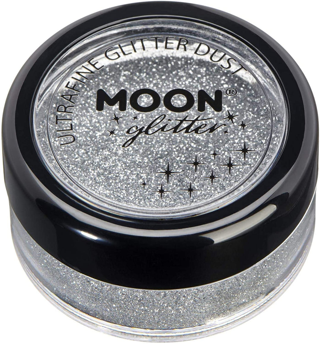 Klassischer ultrafeiner Glitzerstaub von Moon Glitter Silver Cosmetic Festival Make