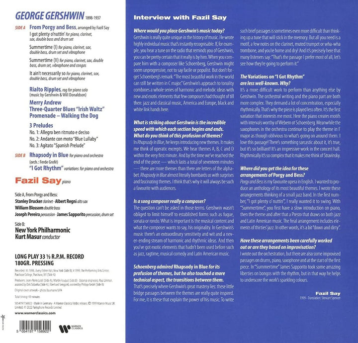 Fazil Say - Gershwin: Rhapsody in Blue, Porgy und Bess Arrangements... [VINYL]