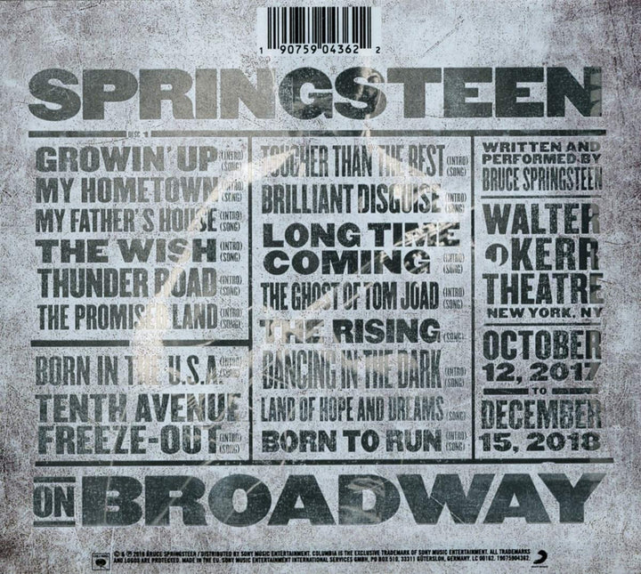 Bruce Springsteen – Springsteen On Broadway [Audio-CD]