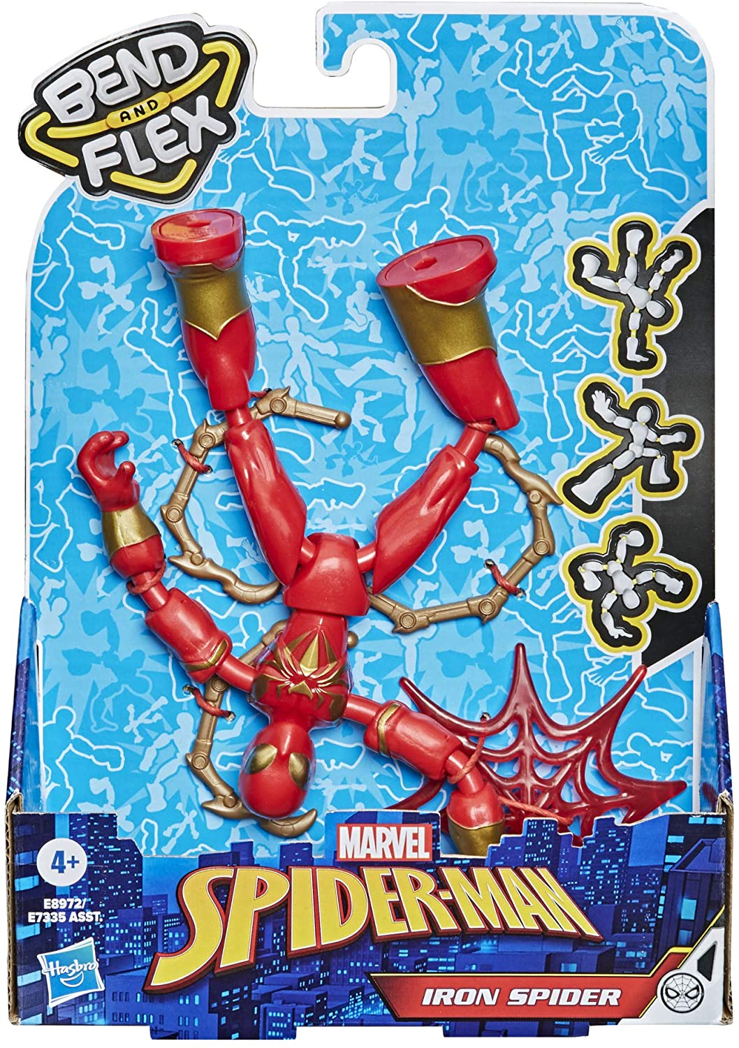 Hasbro Marvel Spider-Man Bend and Flex Iron Spider Figur, 15 cm, biegbare Figur, inklusive Effektzubehör, ab 6 Jahren