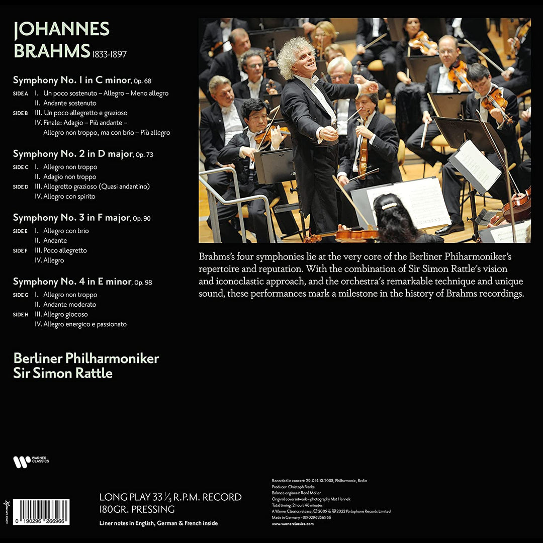 Sir Simon Rattle/Berliner Philharmoniker - Brahms: Die Sinfonien [VINYL] 