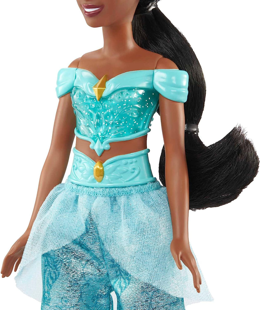 Disney Princess Toys, bewegliche Modepuppe Jasmine mit glitzernder Kleidung und A