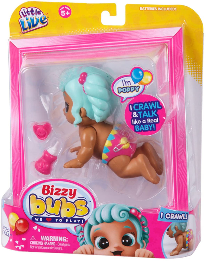 Little Live Bizzy Bubs 28471 Krabbeln Baby Poppy Doll