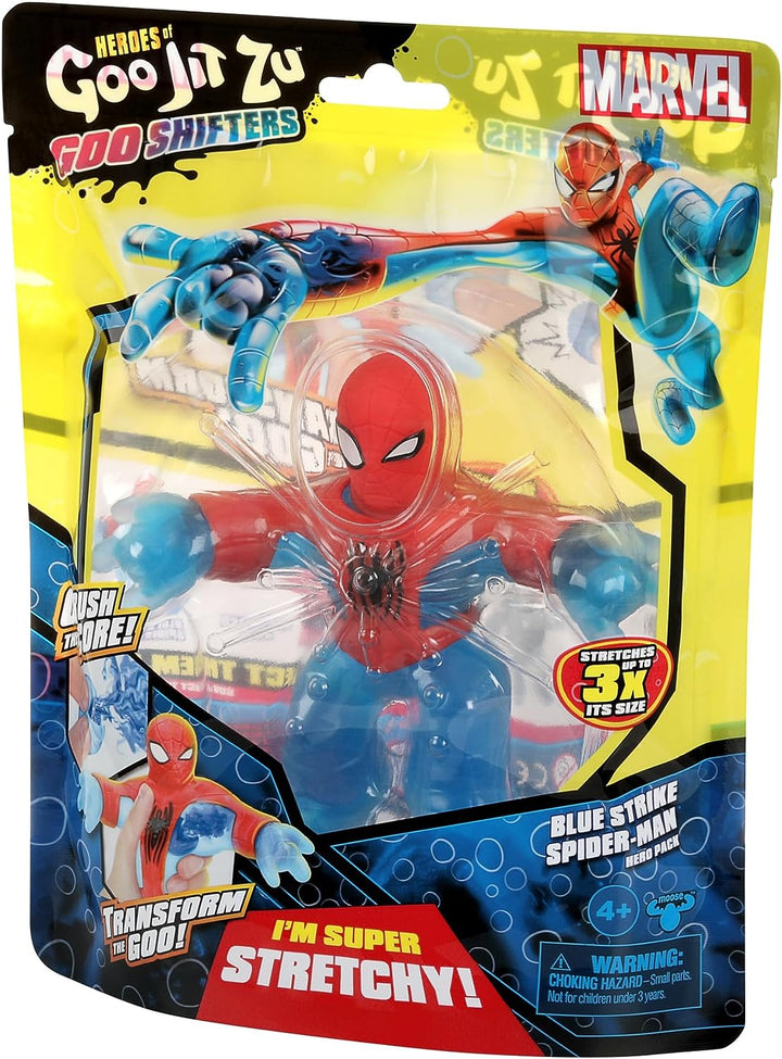 Helden von Goo Jit Zu Goo Shifters Marvel Stretchy Blue Strike Spider-Man. Super