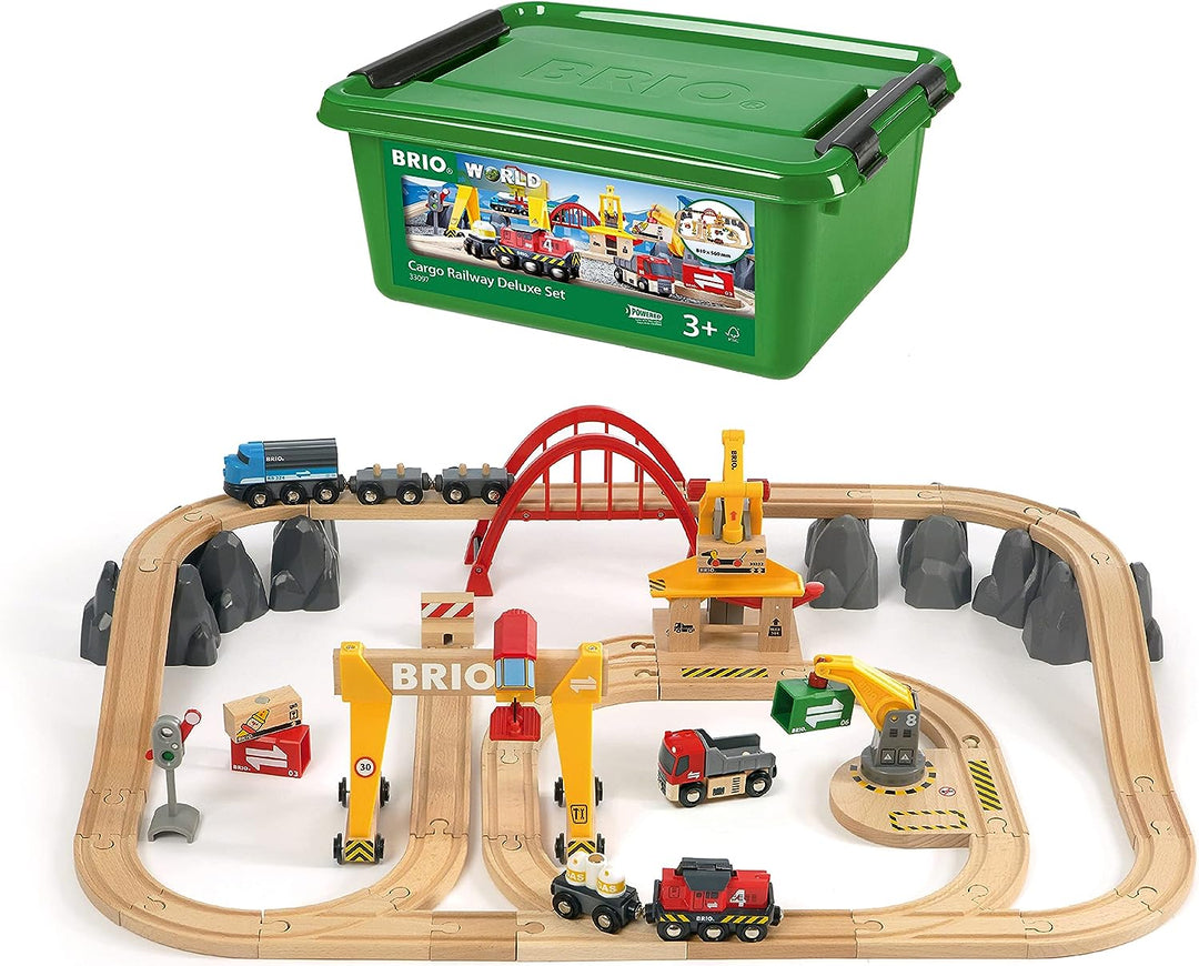 BRIO World Deluxe Cargo Train Set for Kids Age 3 Years Up