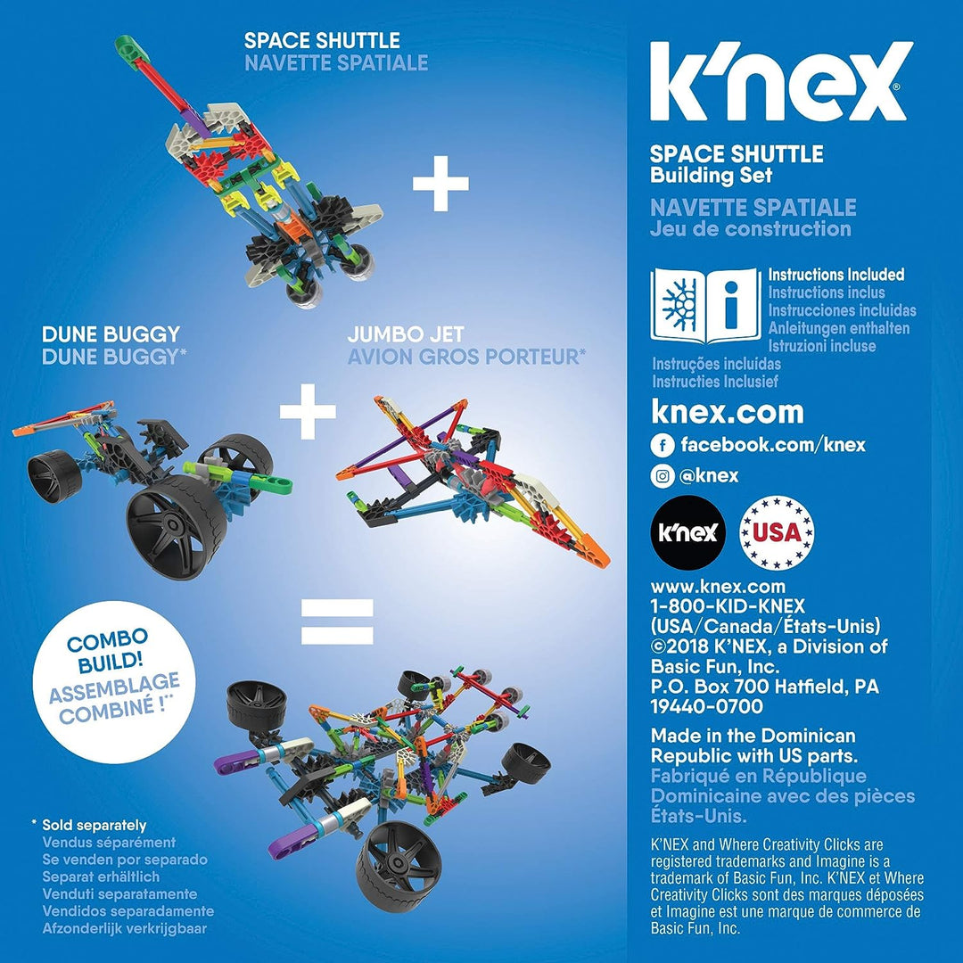 K'Nex KNex 520 17020 Imagine Spielzeugset Space Shuttle Construction – 60 Teile – Alter 5–10 EA Einführungsfahrzeug sortiert, mehrfarbig