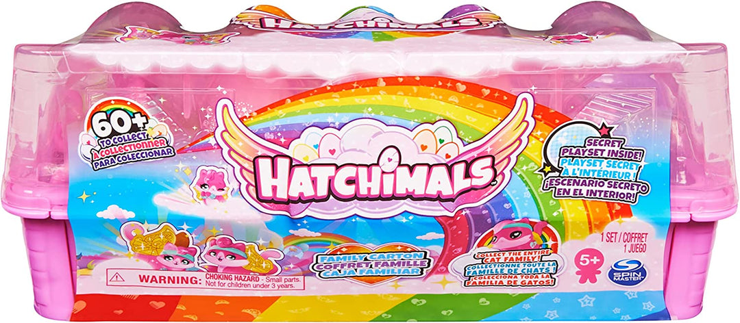 Hatchimals CollEGGtibles, Katzenfamilienkarton mit Überraschungsspielset, 10 Charaktere