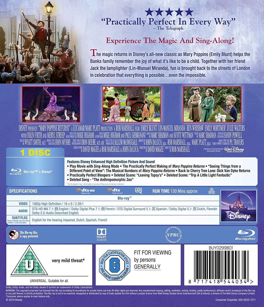 Disney's Mary Poppins Returns - Musical/Fantasy [Blu-Ray]