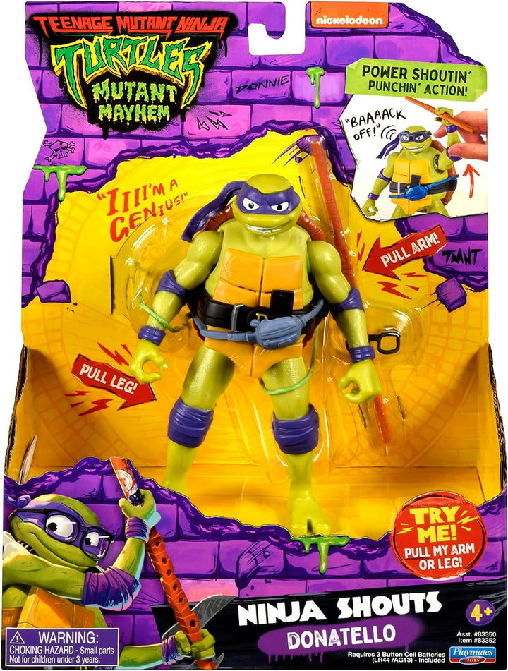Teenage Mutant Ninja Turtles 83352CO Mutant Mayhem 5.5-Inch Donatello Deluxe Ninja Shouts Figure