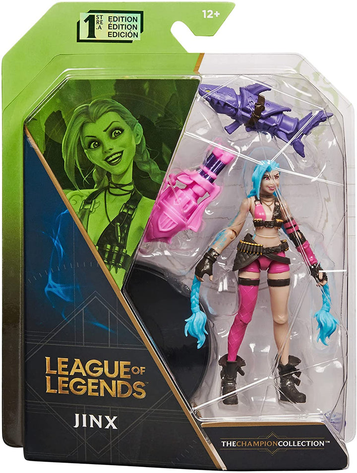 League of Legends, officiële 4-inch Jinx verzamelfiguur met premium details en 2 accessoires