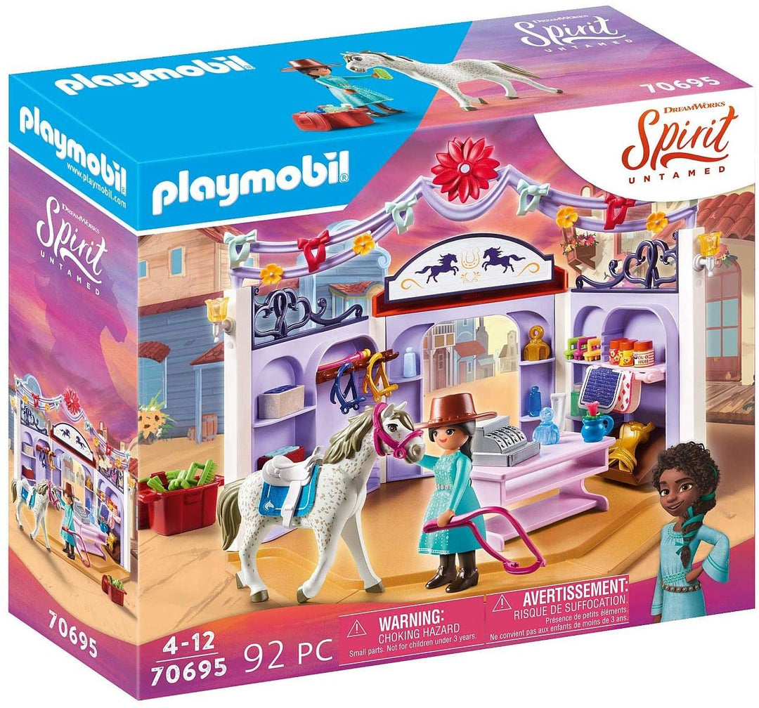 Playmobil DreamWorks Spirit Untamed 70695 Miradero Tack Shop, für Kinder im Alter