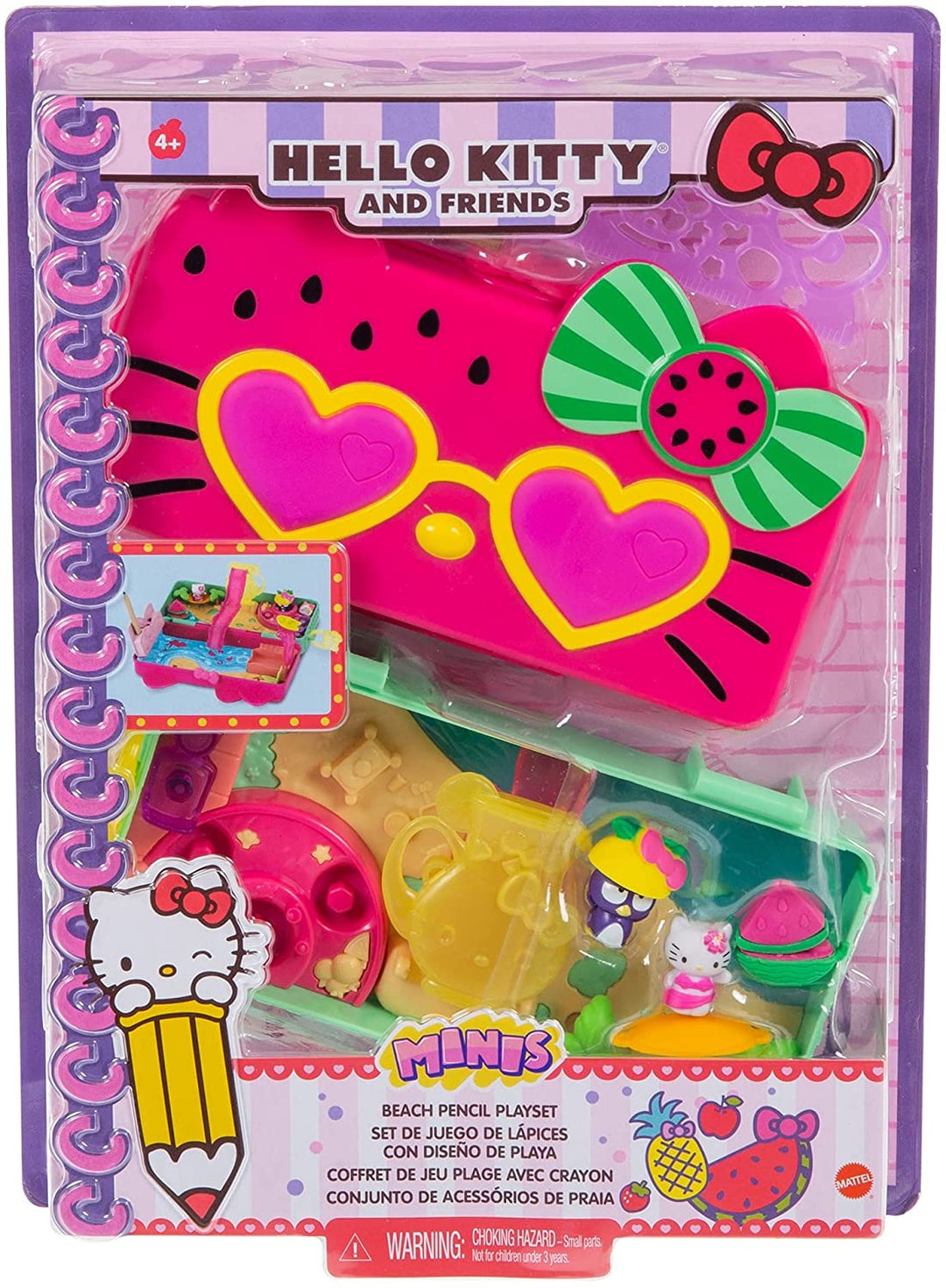 Hello Kitty Sanrio GVC40 Mini juego de lápices de playa Hello Kitty and Friends