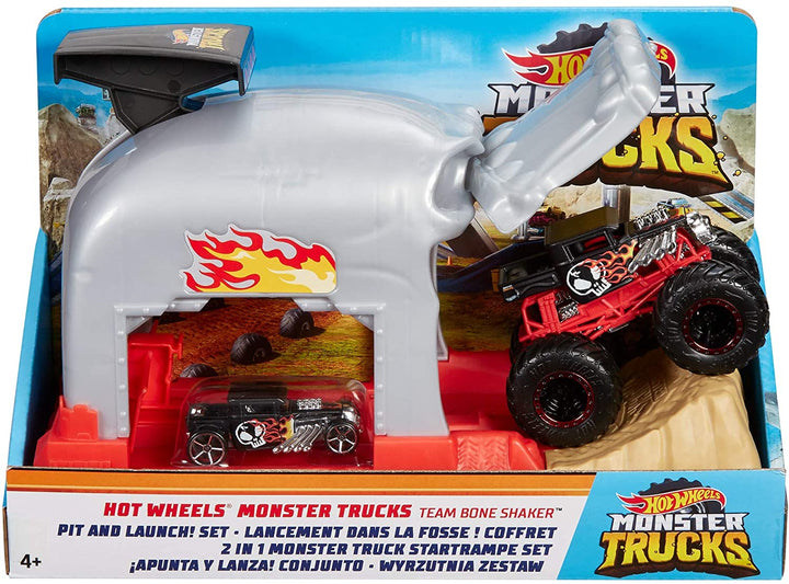 Hot Wheels Monster Trucks Pit en lancering speelset Asst