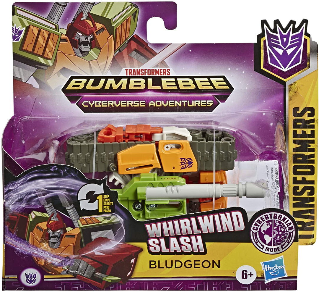 Transformers Bumblebee Cyberverse Adventures Bludgeon Action Figure - 1-Step Whirlwind Slash Attack for Kids 6+