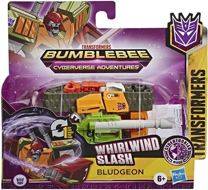 Transformers Bumblebee Cyberverse Adventures Bludgeon Action Figure - 1-Step Whirlwind Slash Attack for Kids 6+