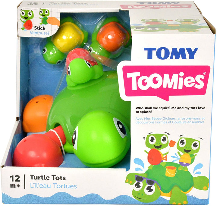 Tomy Toomies Turtle Tots Clasificación de forma Succión Squirters Juguete de baño Baño de bebé